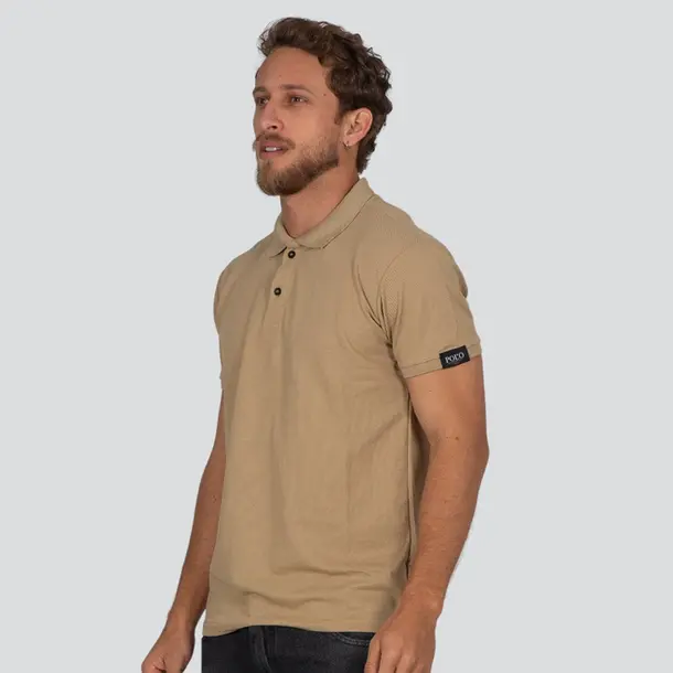 Polo Masculina Básica Piquet .29386P Bege