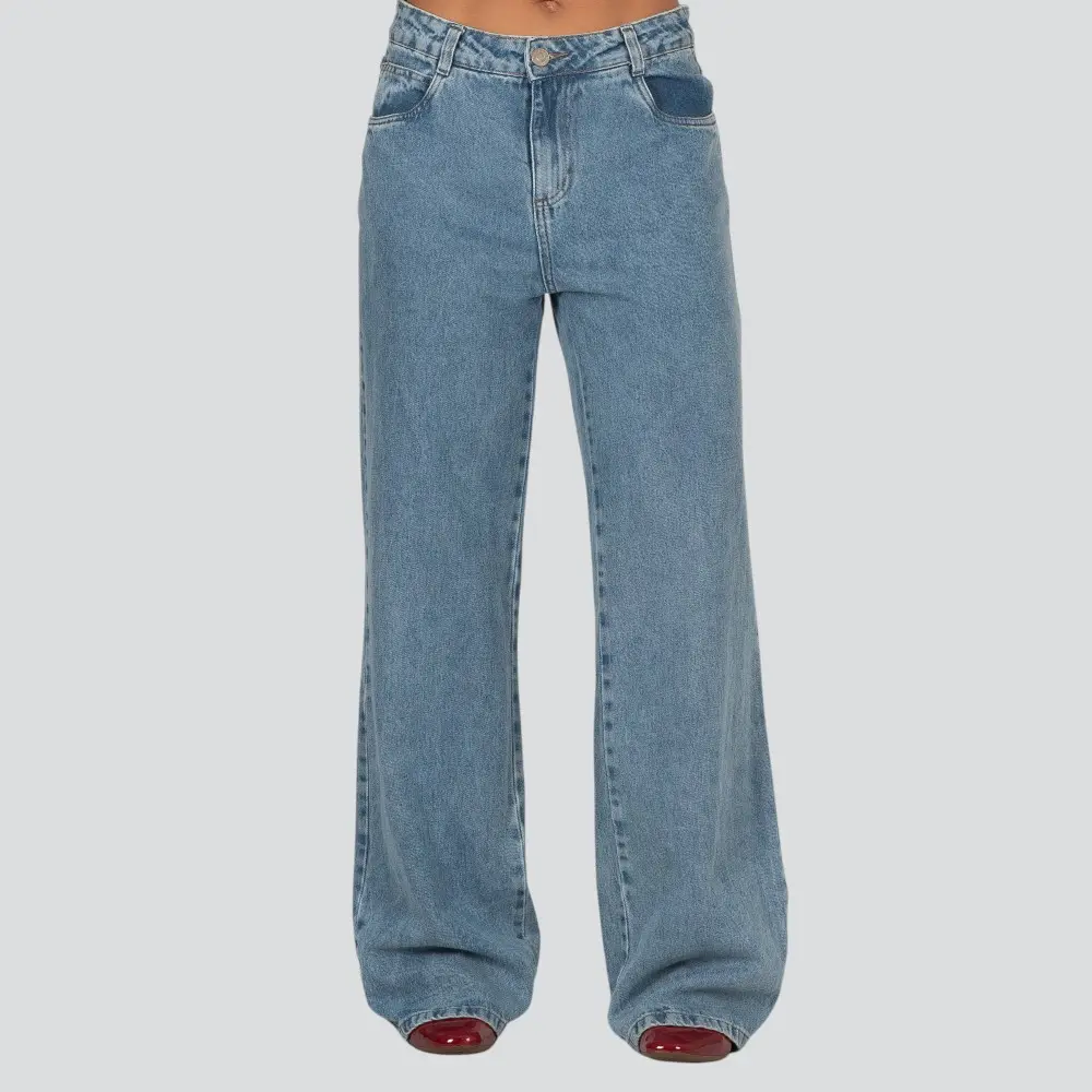 Calça Feminina Wide Leg Jeans