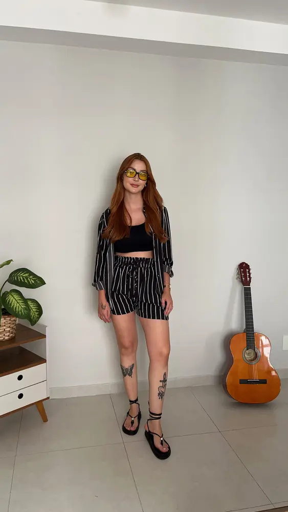 CAMISA CREPE LISTRADA