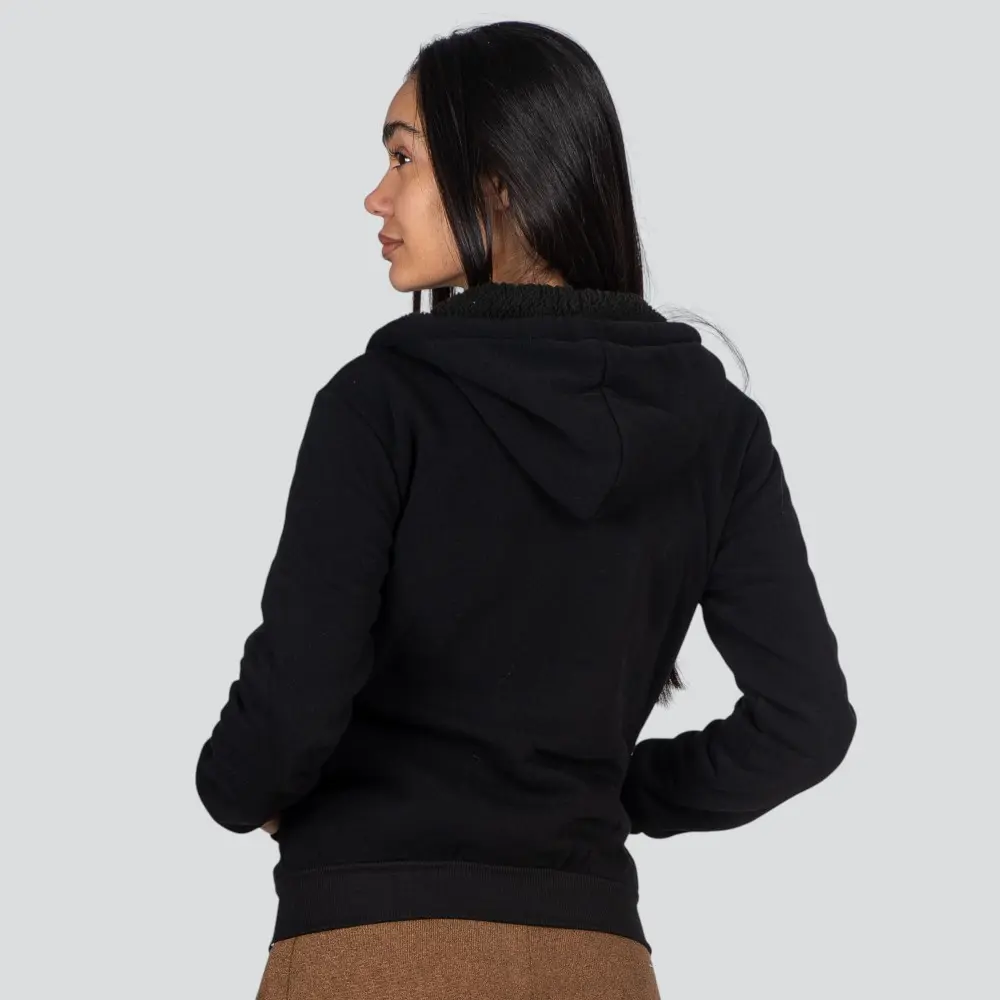 Jaqueta Feminina Moletom Peluciada Com Capuz .1001495J