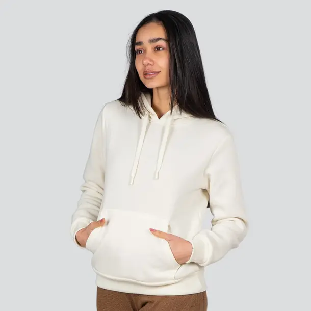 Blusão Feminino Moletom Com Capuz Liso .1001614 Off