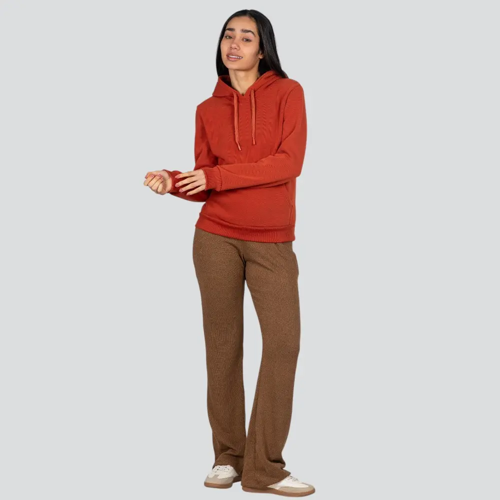 Blusão Feminino Moletom Com Capuz Liso .1001614