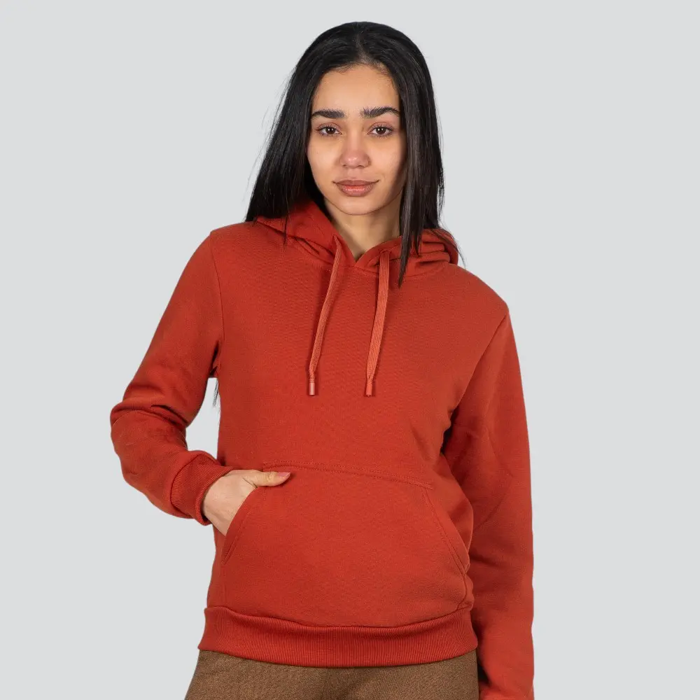 Blusão Feminino Moletom Com Capuz Liso .1001614