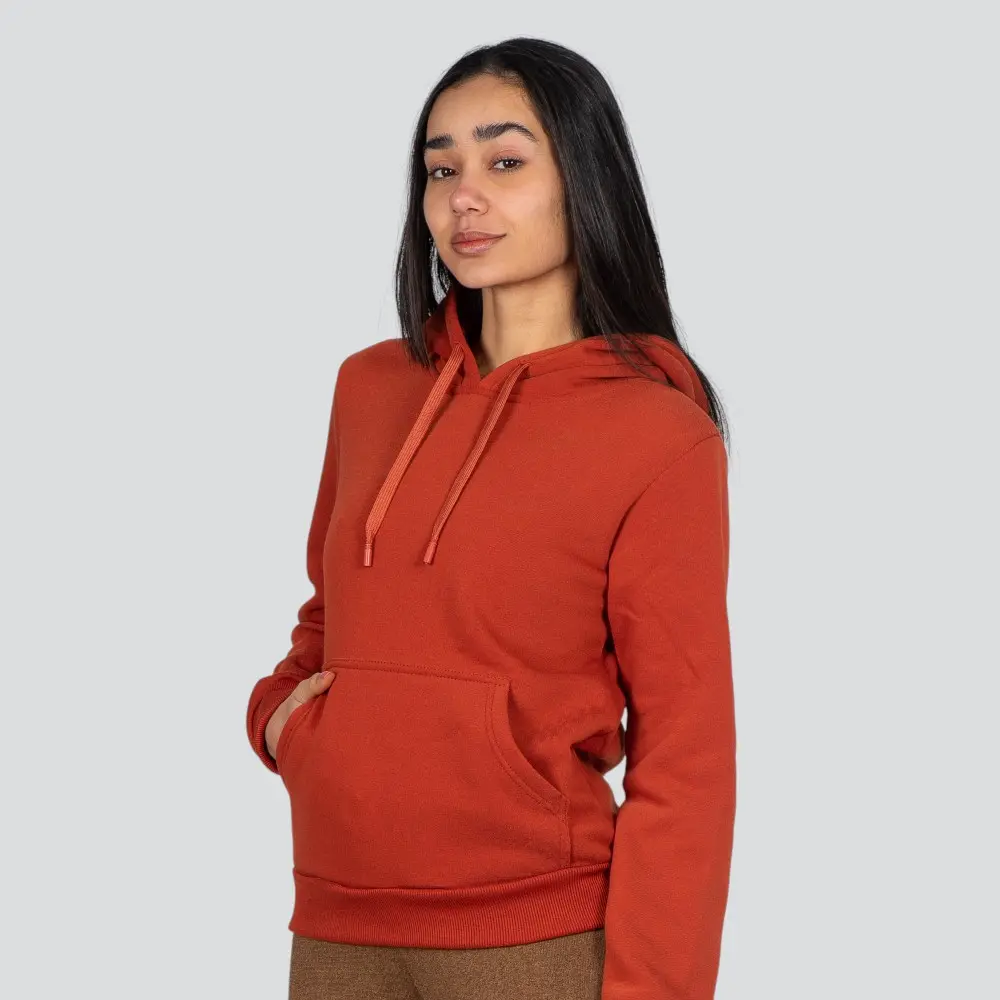 Blusão Feminino Moletom Com Capuz Liso .1001614