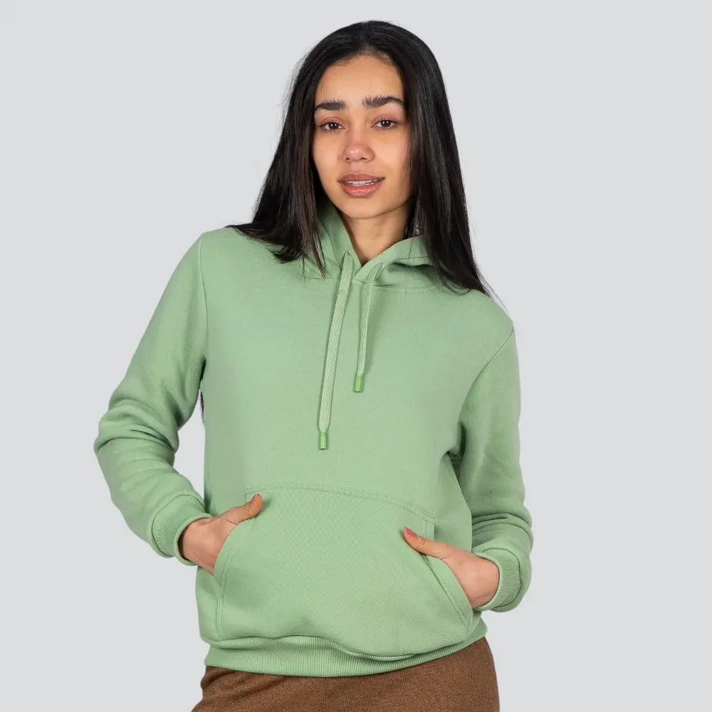 Blusão Feminino Moletom Com Capuz Liso .1001614