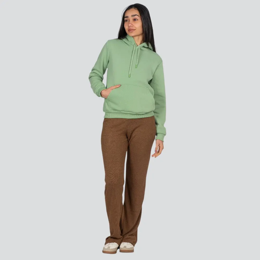 Blusão Feminino Moletom Com Capuz Liso .1001614