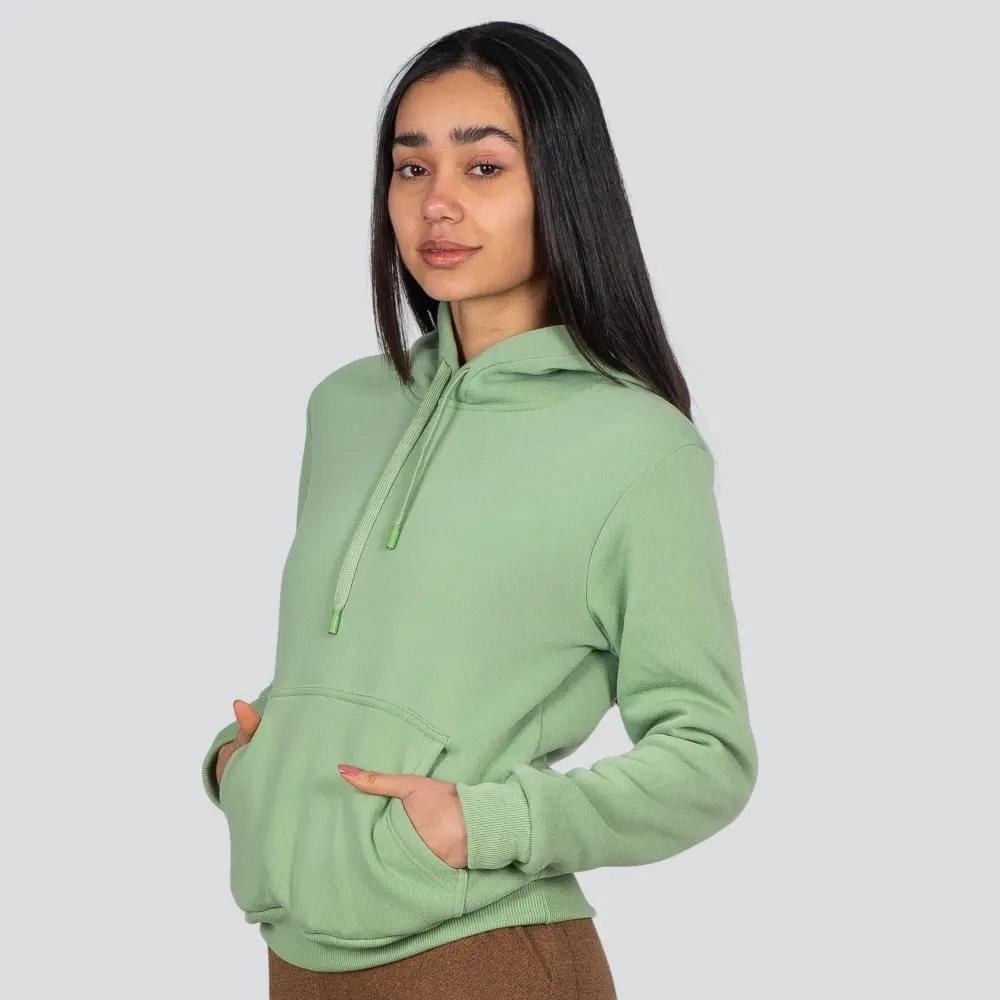 Blusão Feminino Moletom Com Capuz Liso .1001614