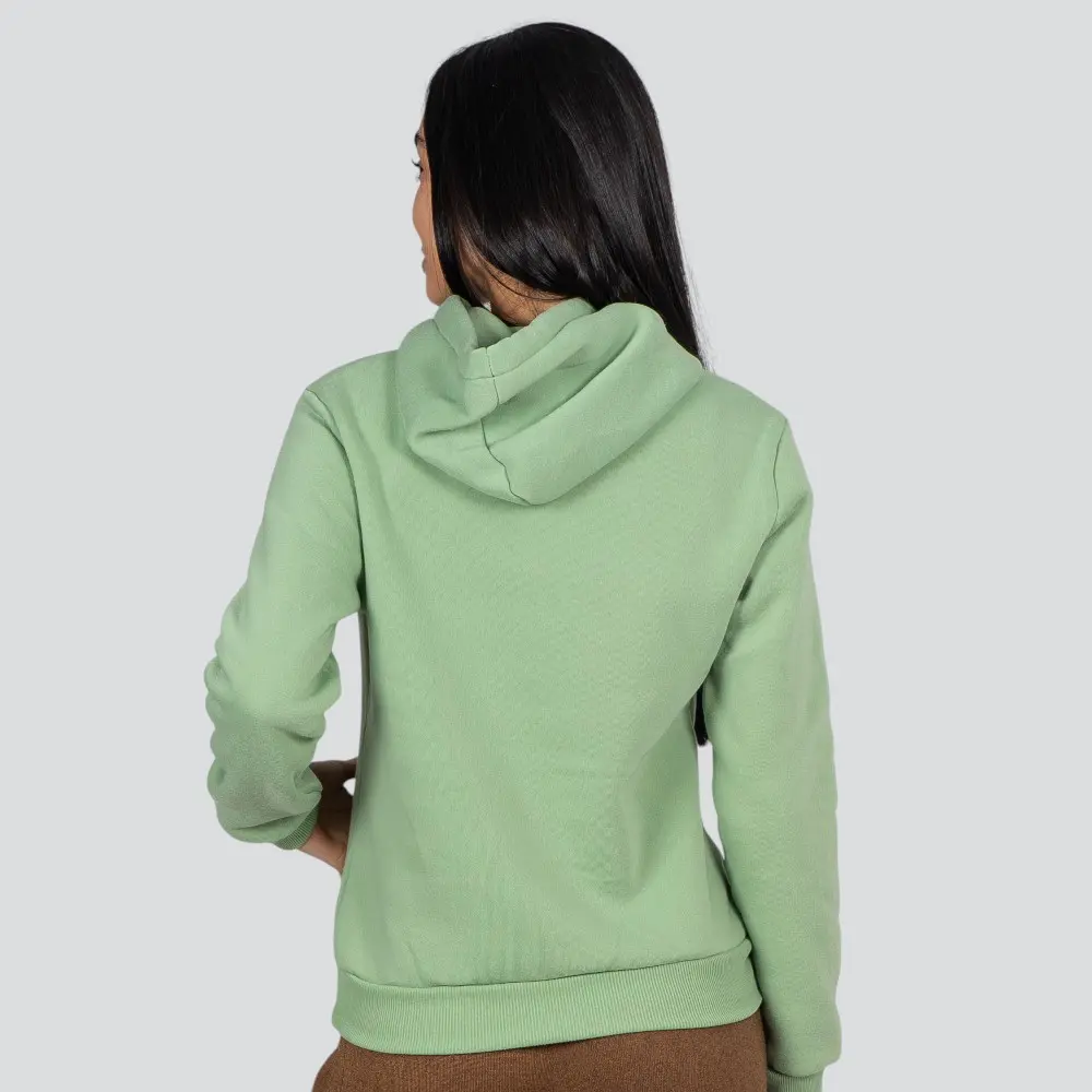 Blusão Feminino Moletom Com Capuz Liso .1001614