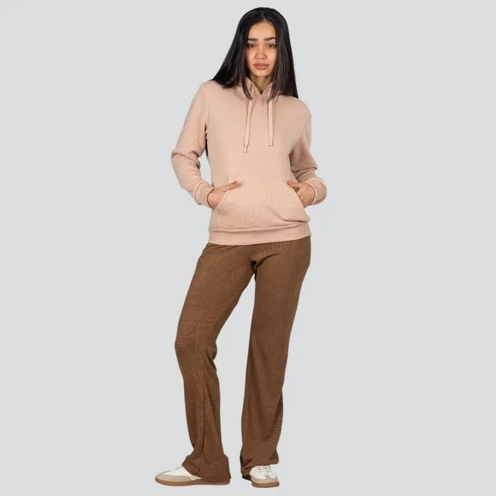 Blusão Feminino Moletom Com Capuz Liso .1001614