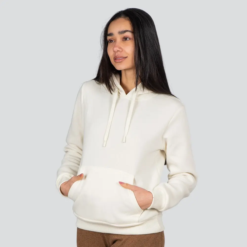 Blusão Feminino Moletom Com Capuz Liso .1001614