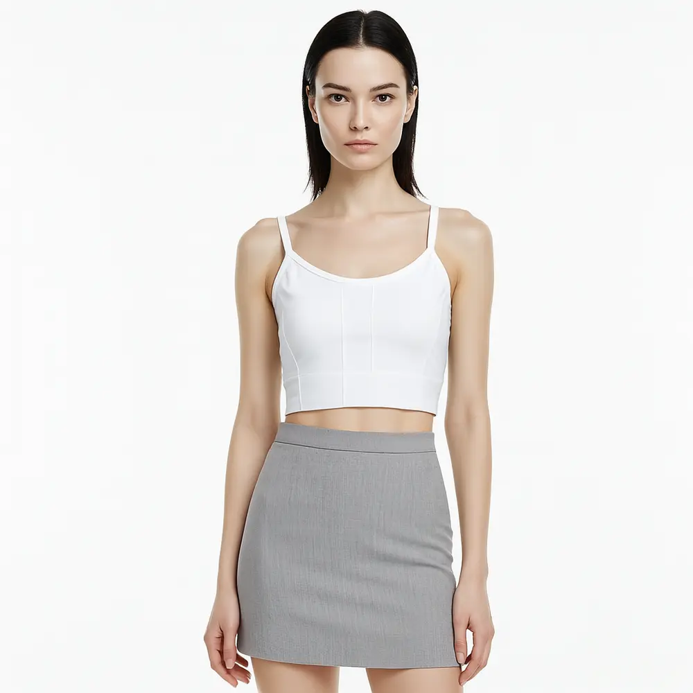 Top Feminino Com Alça Fina Regulável Poliamida Com Bojo .9009142