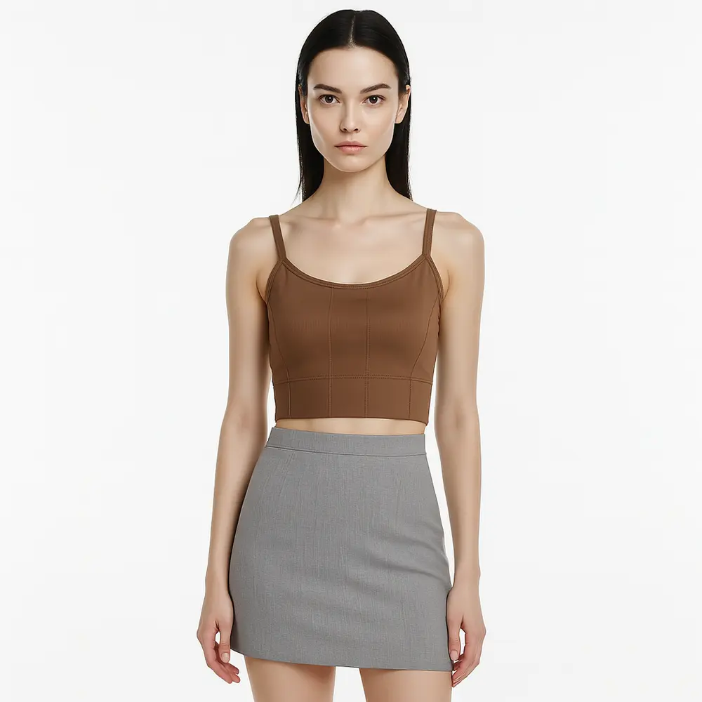 Top Feminino Com Alça Fina Regulável Poliamida Com Bojo .9009142