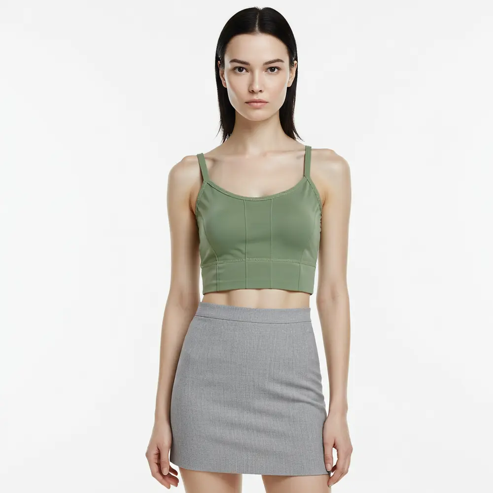 Top Feminino Com Alça Fina Regulável Poliamida Com Bojo .9009142