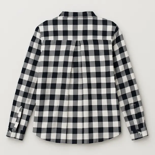 CAMISA XADREZ FEMININO MANGA LONGA .SF01-1 Preto