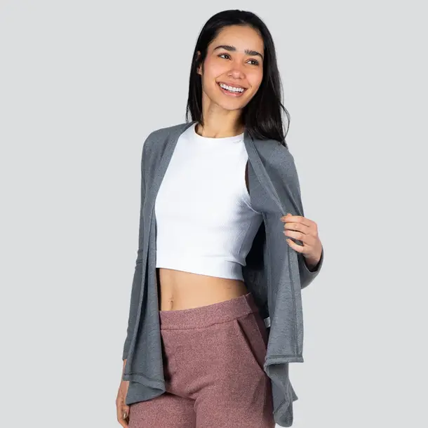 Cardigan Feminino M/L Lãzinha .7813L Grafite