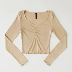 CROPPED FEM MANGA LONGA RIBANA FRISO DECOTE FRUFRU.03069
