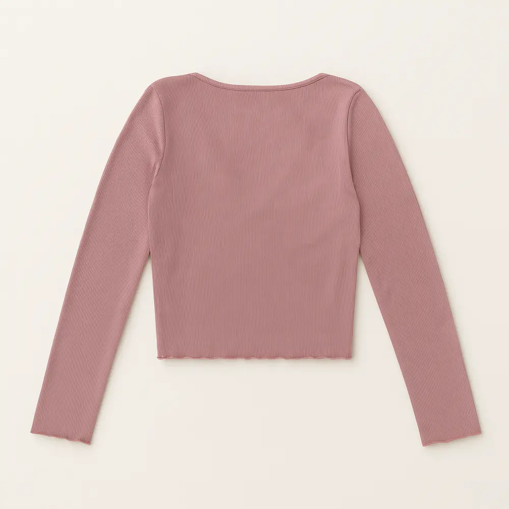 CROPPED FEM MANGA LONGA RIBANA FRISO DECOTE FRUFRU.03069