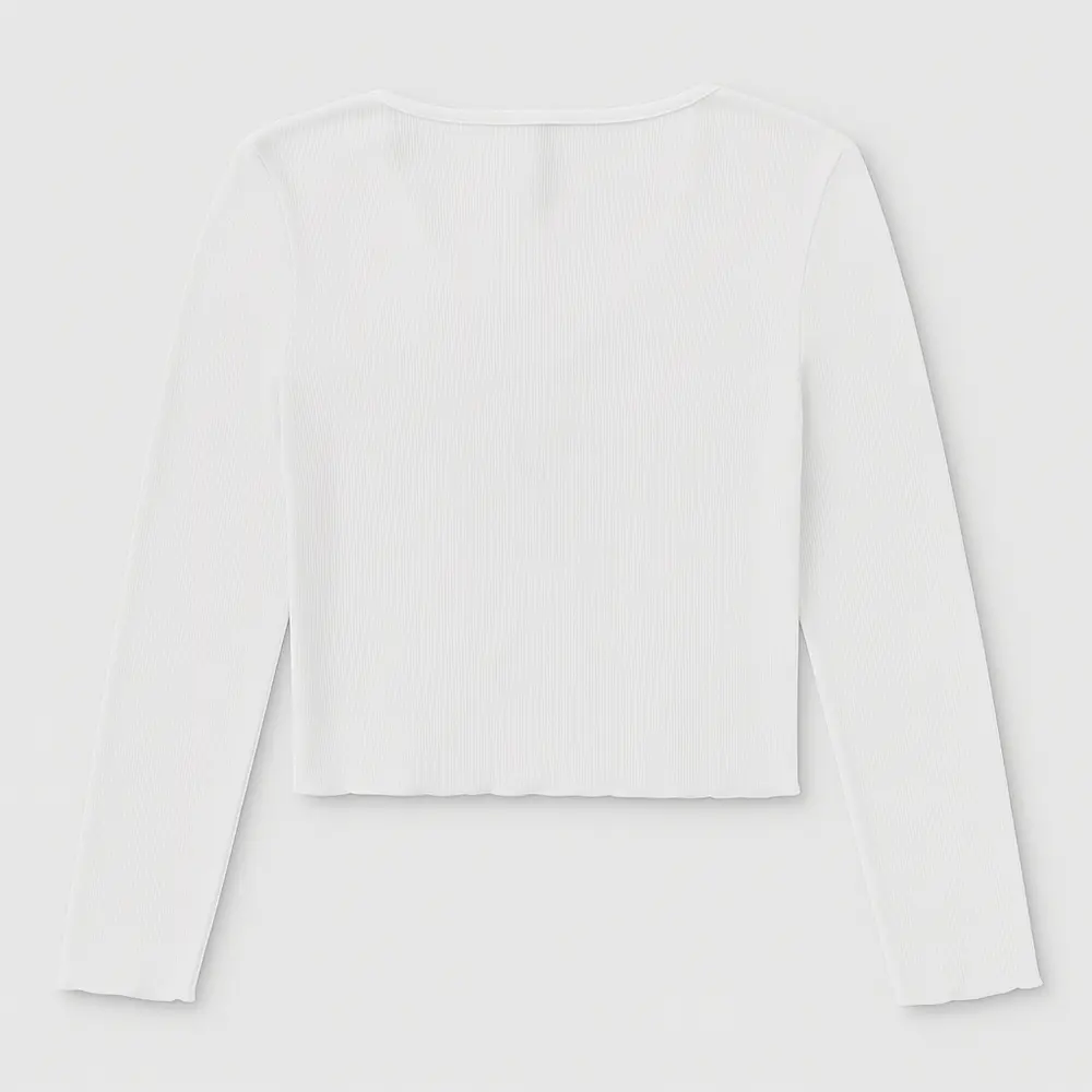 CROPPED FEM MANGA LONGA RIBANA FRISO DECOTE FRUFRU.03069