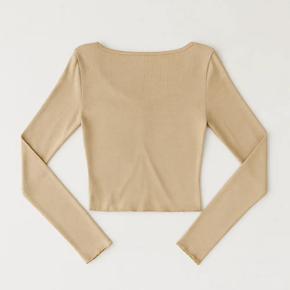 CROPPED FEM MANGA LONGA RIBANA FRISO DECOTE FRUFRU.03069