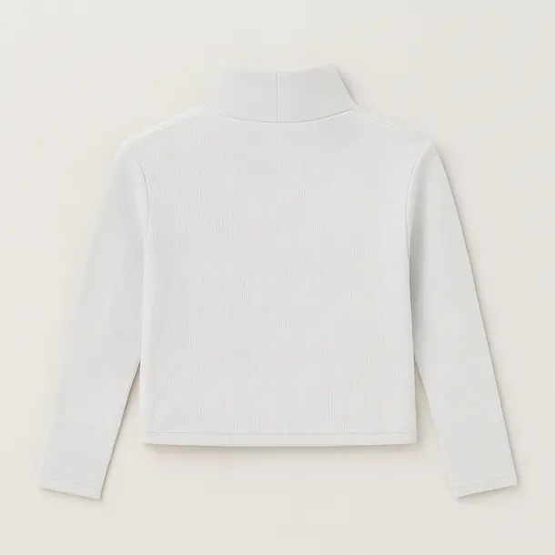 CROPPED FEM MANGA LONGA RIBANA GOLA ALTA. 030100 Branco