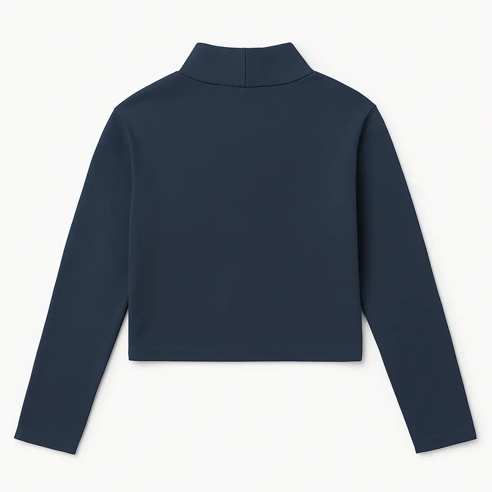 CROPPED FEM MANGA LONGA RIBANA GOLA ALTA. 030100