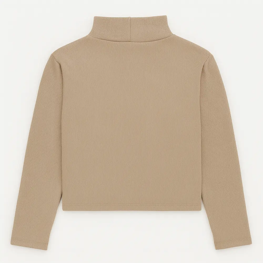 CROPPED FEM MANGA LONGA RIBANA GOLA ALTA. 030100