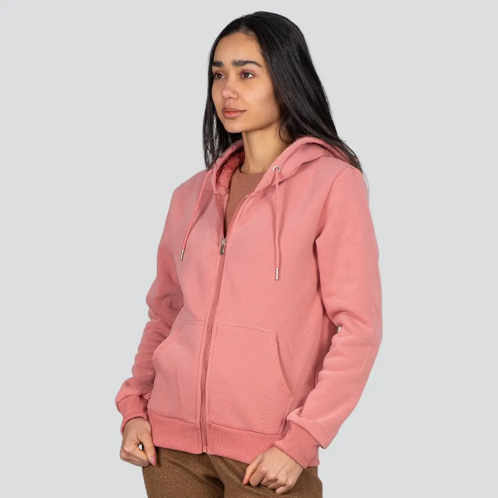 Jaqueta Feminina Moletom Com Zíper E Capuz .MFFZ-400