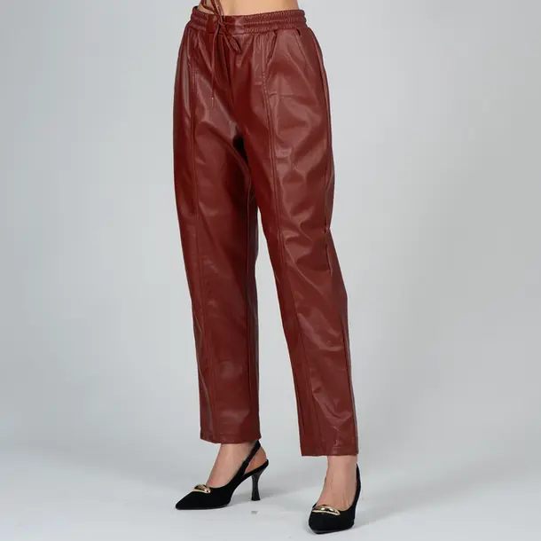 Calça Feminina Reta Com Elástico No Cos P.U. .240466 Terracota