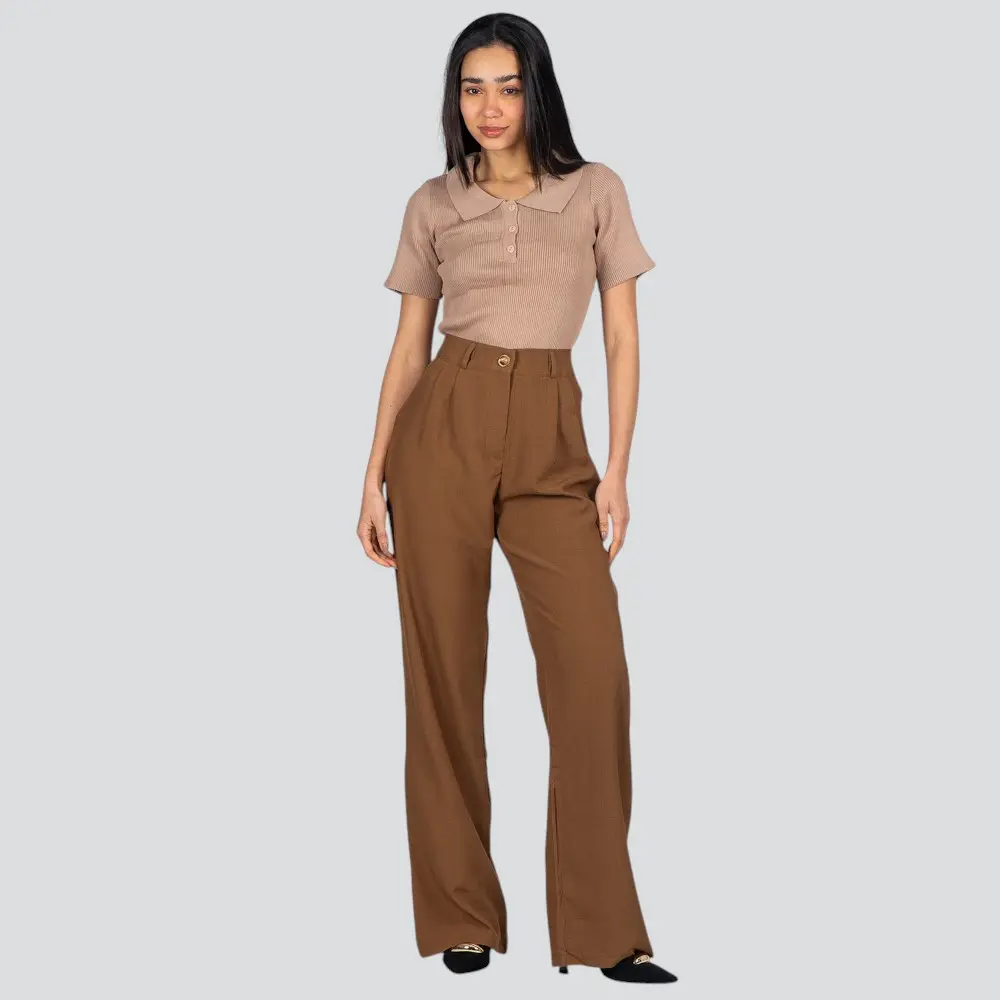 Calça Feminina Alfaiataria Pantalona .HQ115