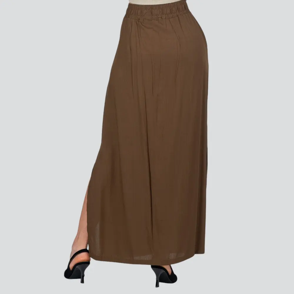 Saia Feminina Longa Viscose Com Botão No Cos .500-3