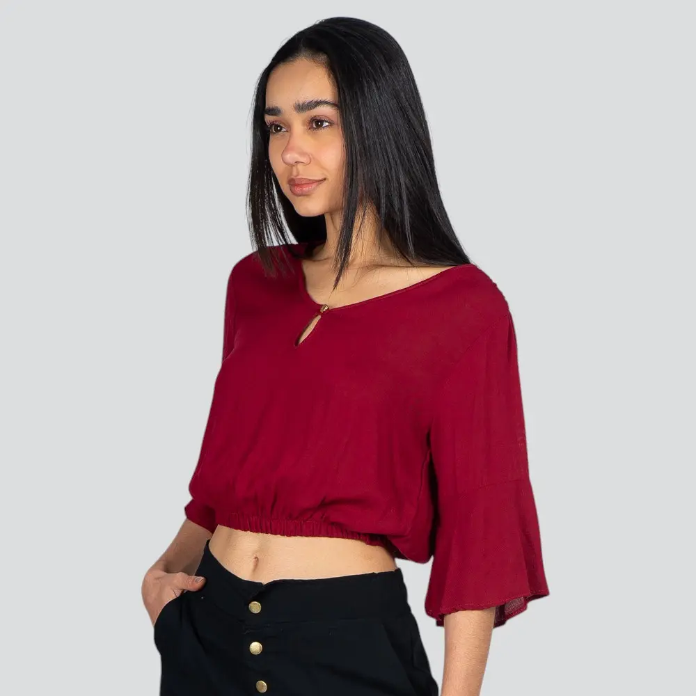 Blusa Feminina MG 7/8 Flare Viscose .1100286