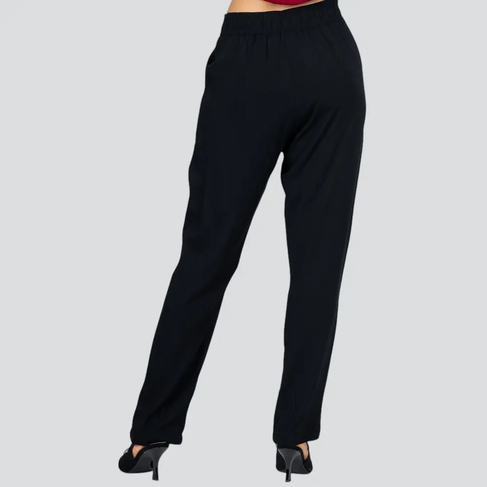 Calça Feminina Reta Viscose Com Botão No Cos .502-1