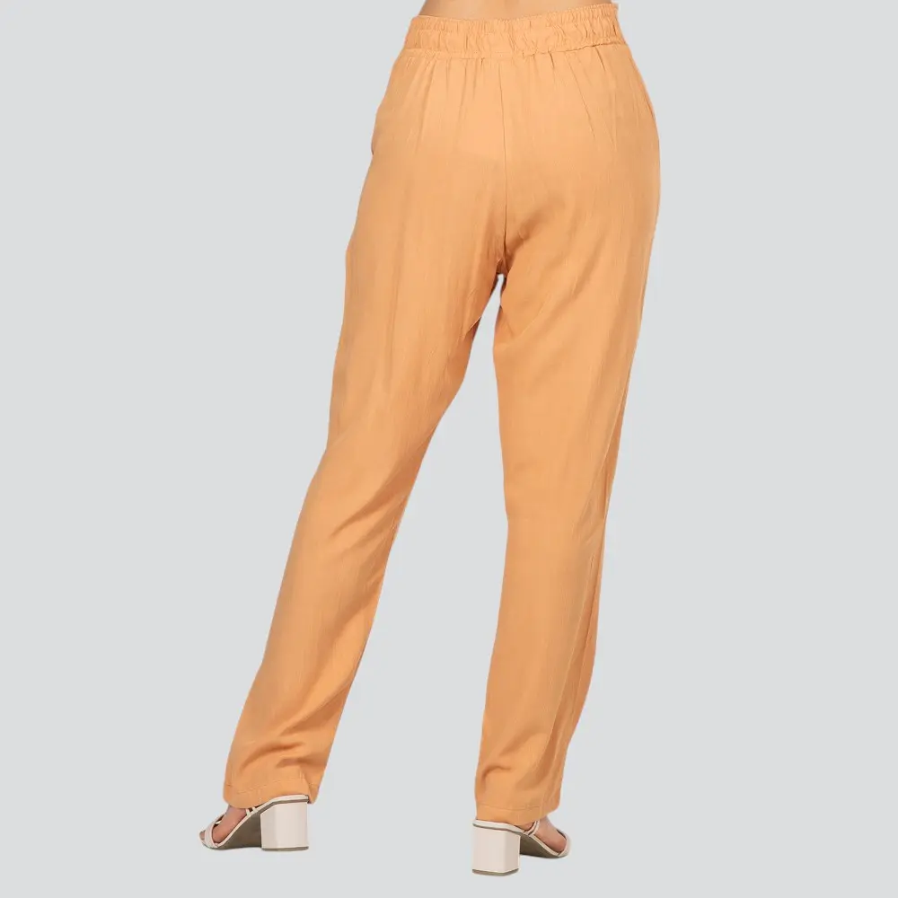 Calça Feminina Reta Viscose Com Botão No Cos .502-1