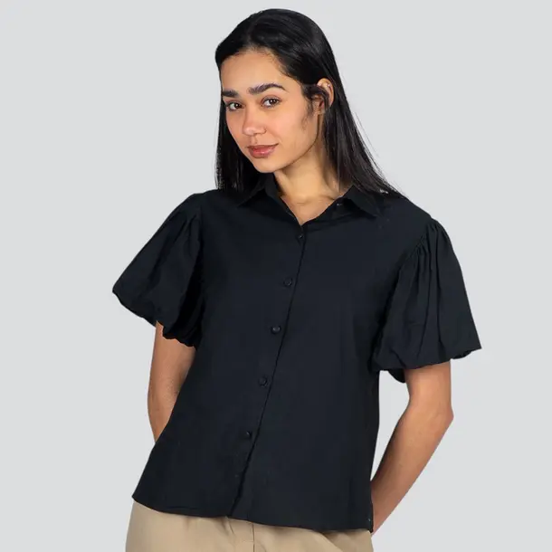 Camisa Feminina Manga Curta Bufante .SF-17