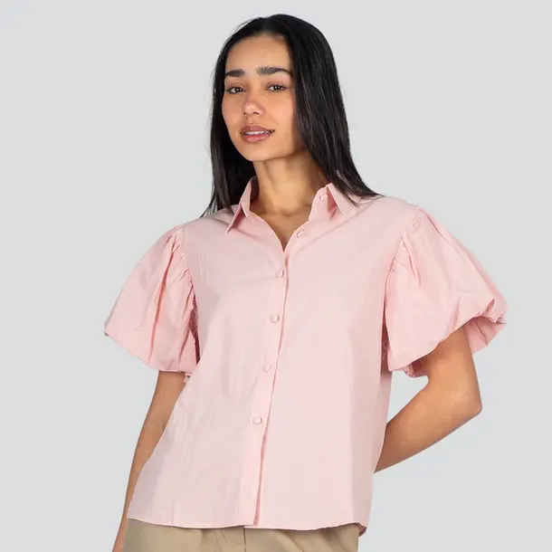 Camisa Feminina Manga Curta Bufante .SF-17