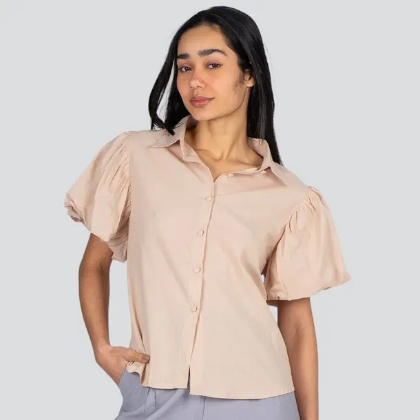 Camisa Feminina Manga Curta Bufante .SF-17