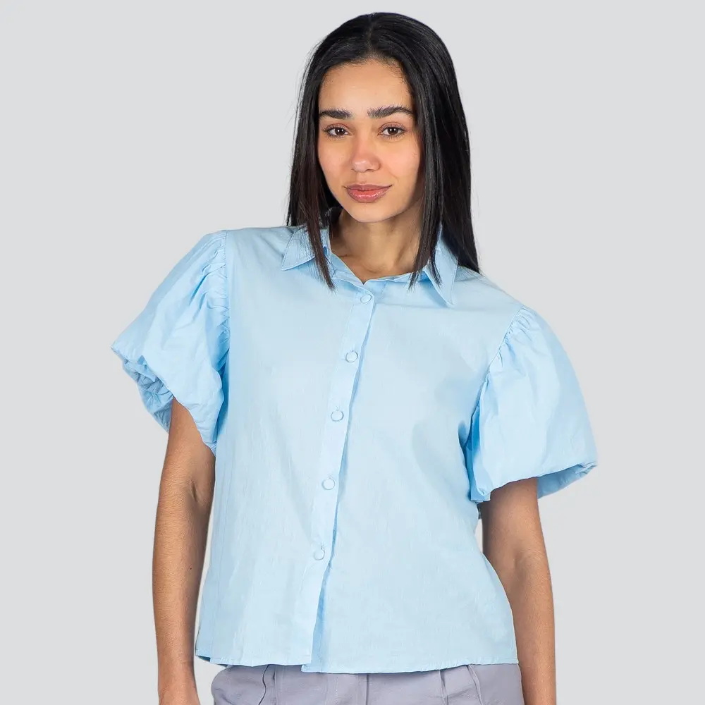 Camisa Feminina Manga Curta Bufante .SF-17