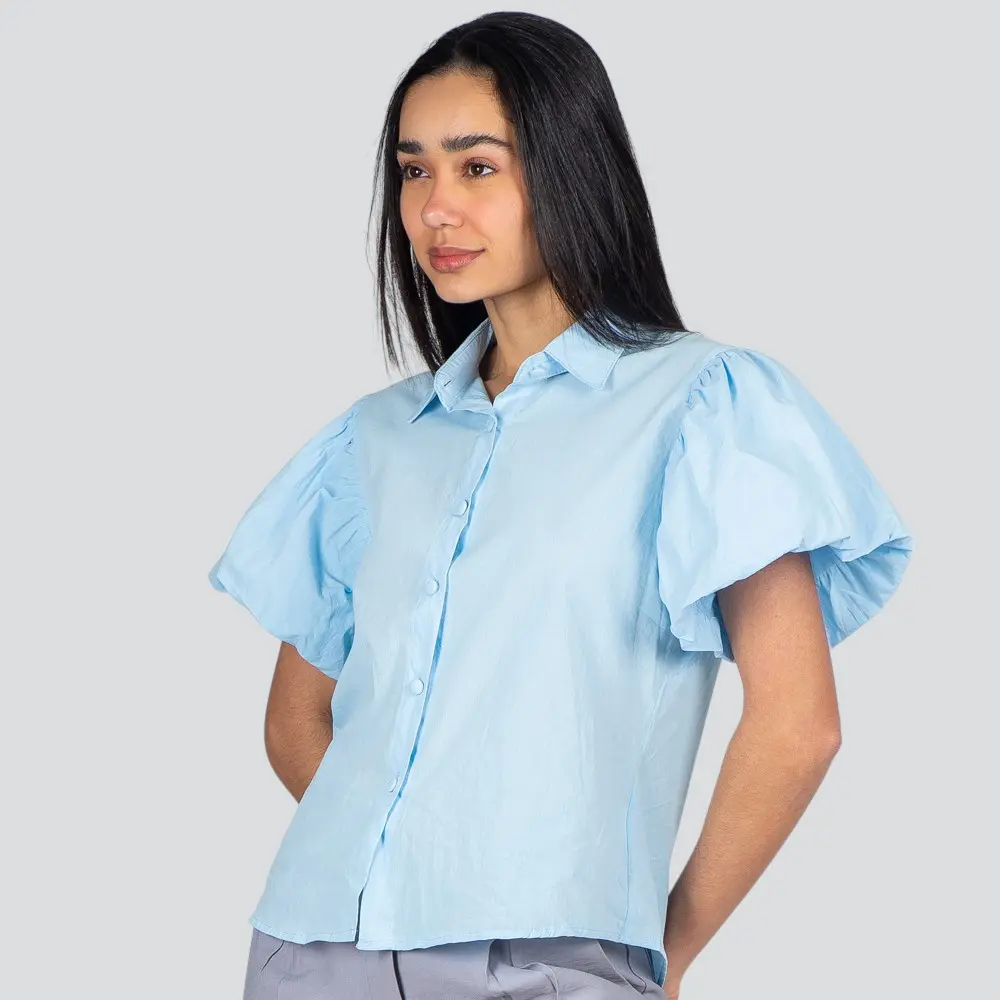 Camisa Feminina Manga Curta Bufante .SF-17