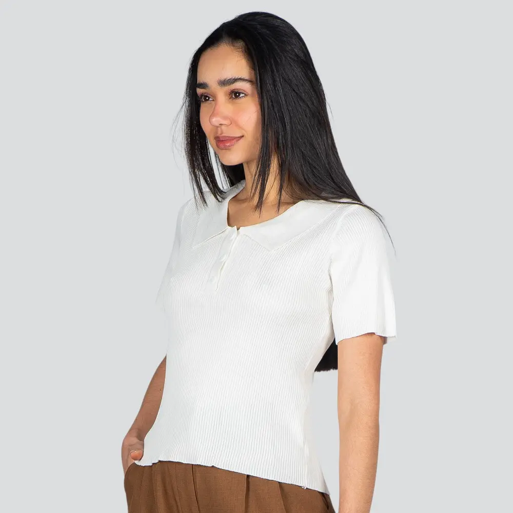 Polo Feminina Manga Curta Tricô Modal .YUX0066-2