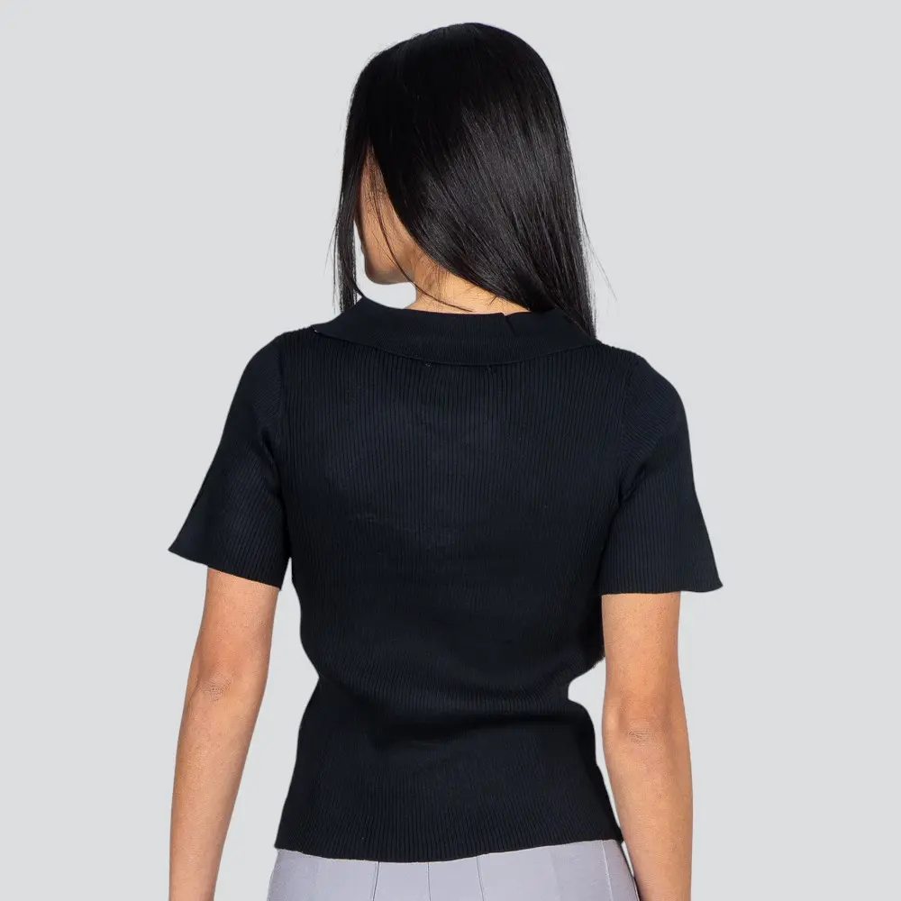 Polo Feminina Manga Curta Tricô Modal .YUX0066-2