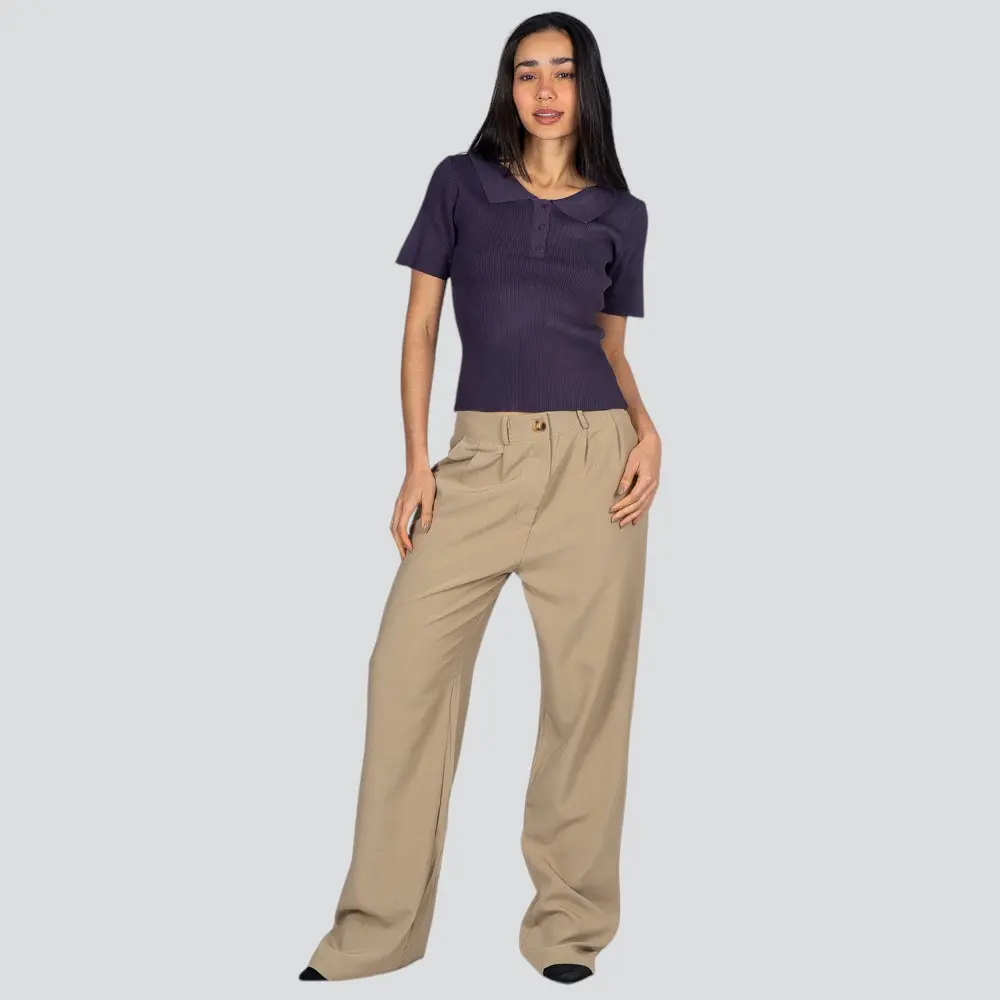 Polo Feminina Manga Curta Tricô Modal .YUX0066-2