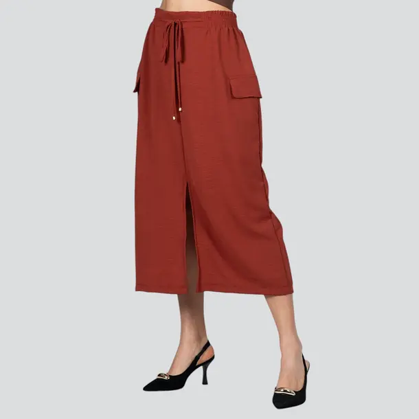 Saia Feminina Midi Cargo Com Fenda Aairflow .2100031