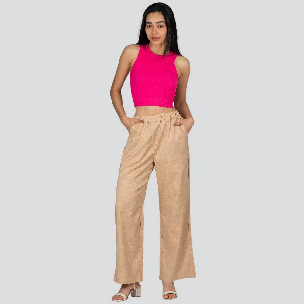 Regata Feminina Alça Média Canelada Poliamida Lisa .LA-081