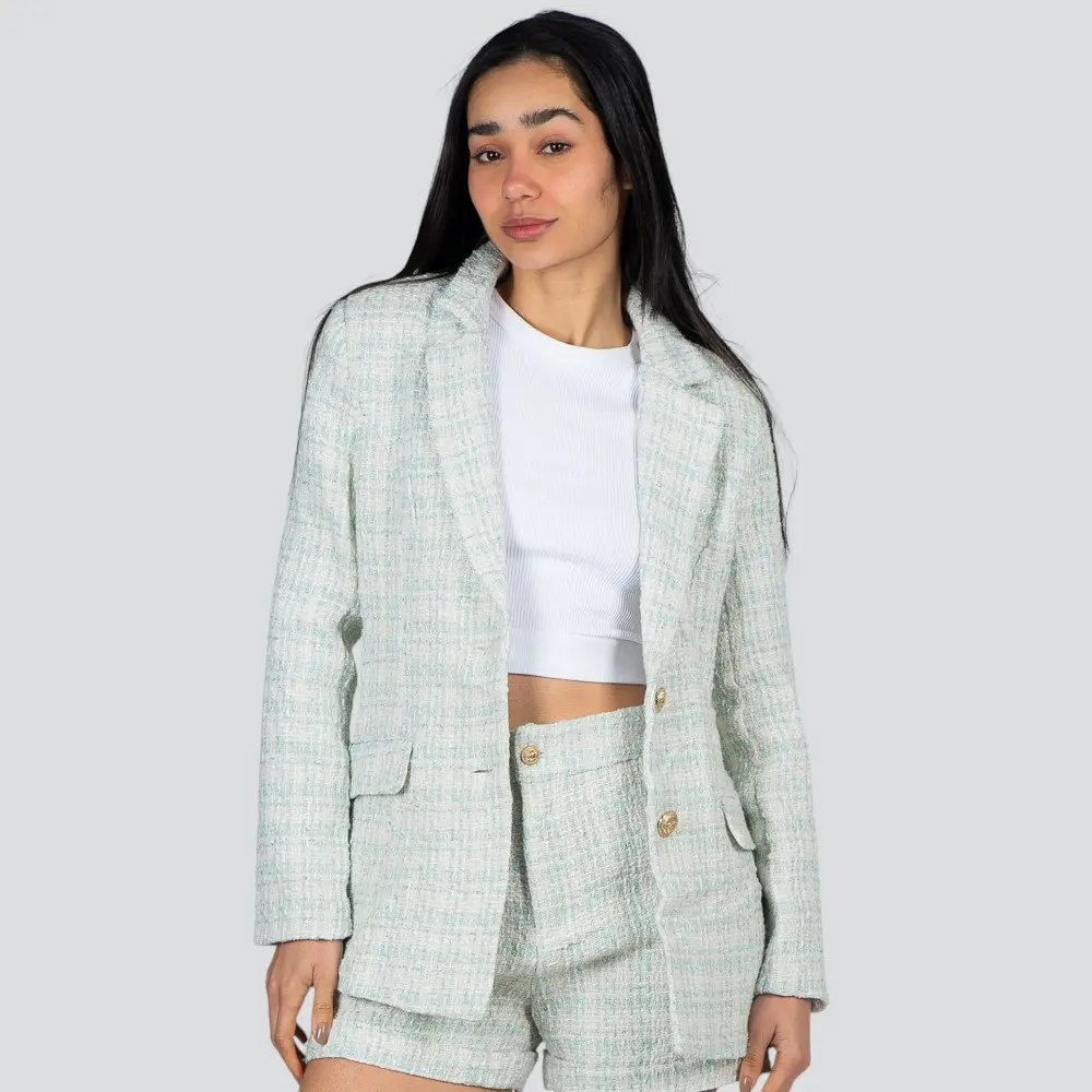 Blazer Feminino Tweed Texturizado .N-592B