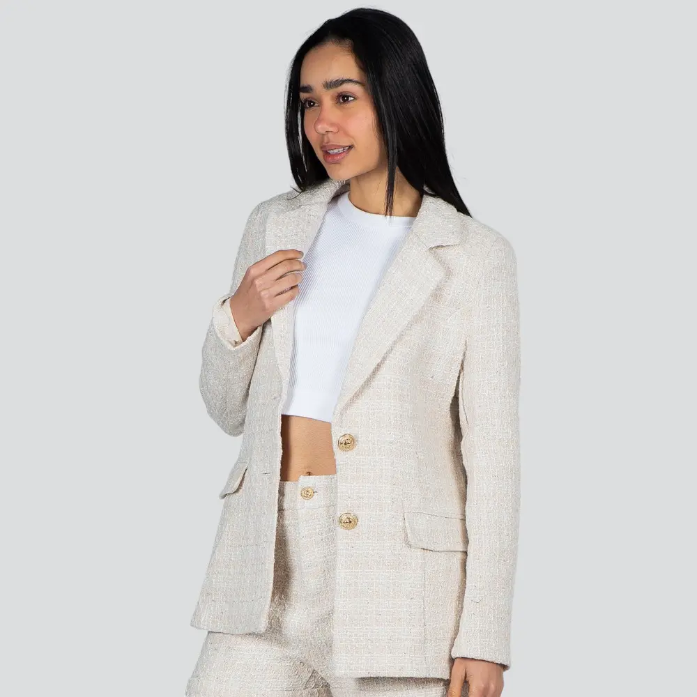 Blazer Feminino Tweed Texturizado .N-592B