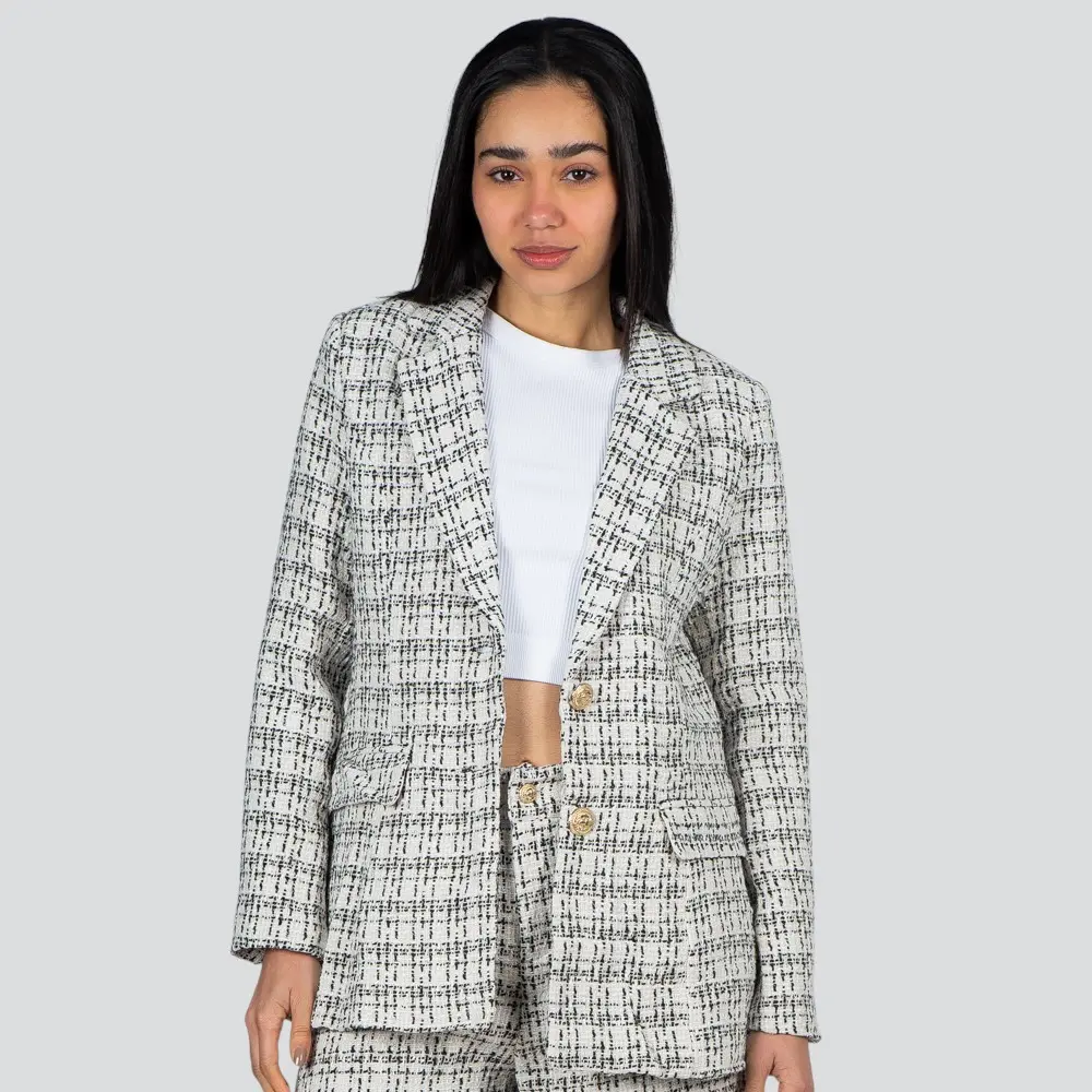 Blazer Feminino Tweed Texturizado .N-592B