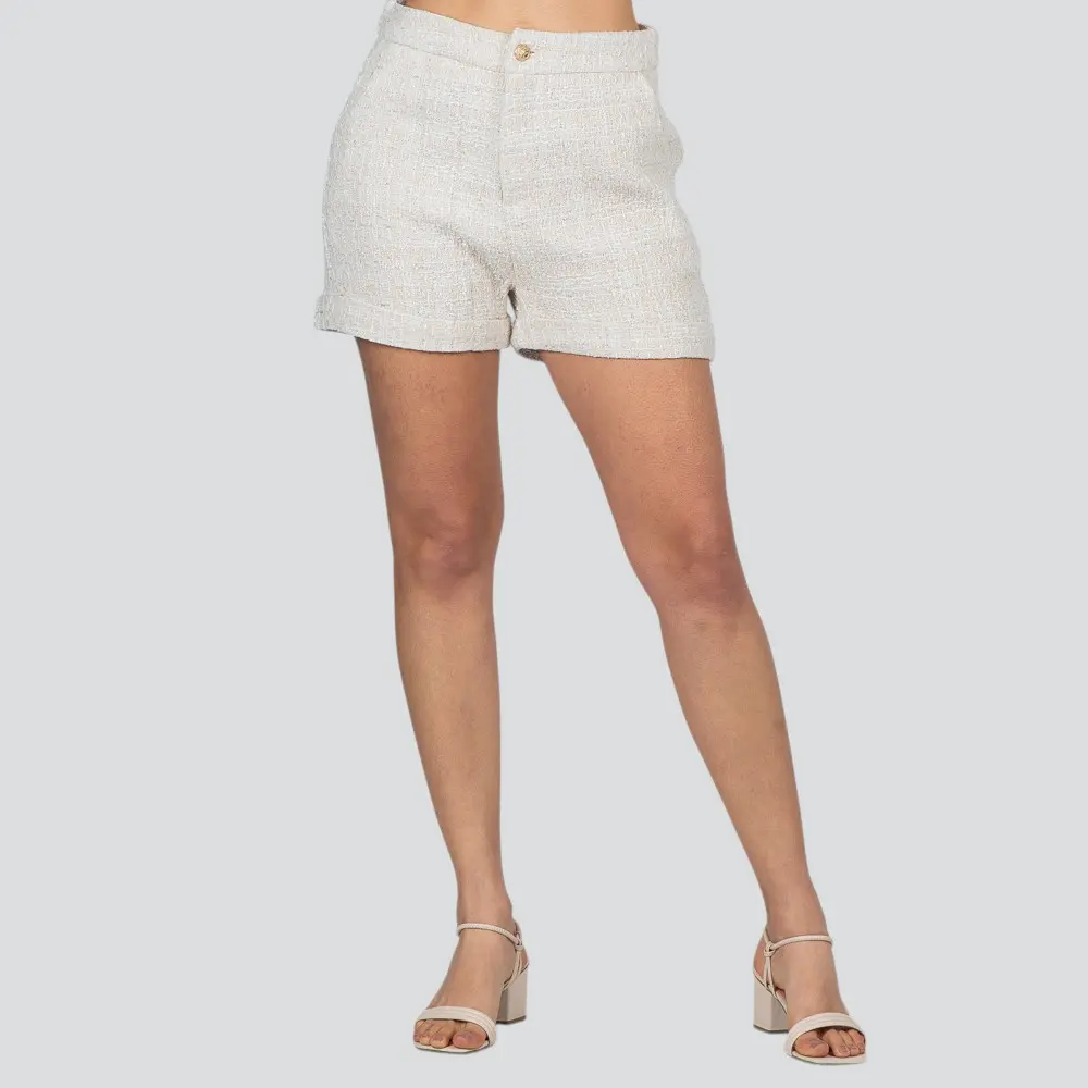 Shorts Feminino Tweed Texturizado .N-592S