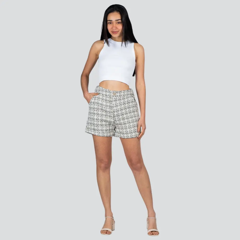 Shorts Feminino Tweed Texturizado .N-592S