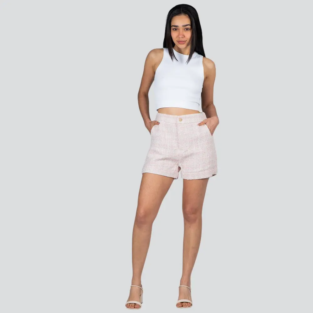 Shorts Feminino Tweed Texturizado .N-592S