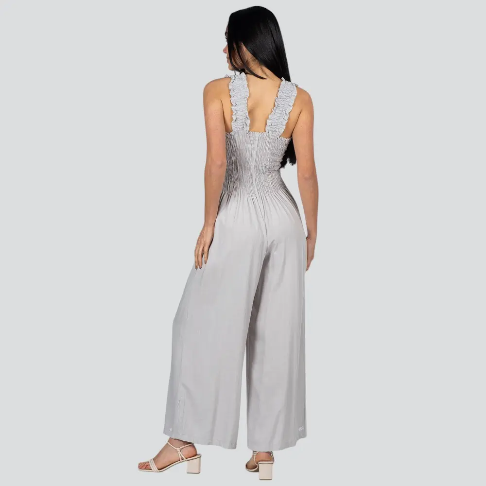 Macacão Feminino Pantalona Com Alça Média Elástico Viscose .517-1